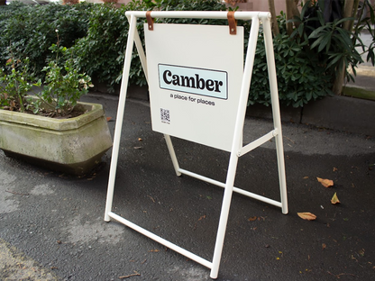 Durable double-sided A-frame sidewalk sign allows you to easily advertise your business. This eye-catching sign is perfect for displaying menus or promotions and adds value to your business as a ‘small business sign’ and ‘cafe sign.’ Suitable for both indoor and outdoor use.

