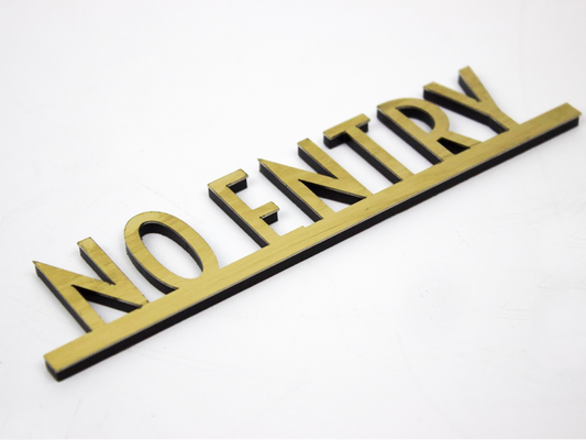 Directional Icon Sign: Premium-quality no entry icon sign crafted from durable gold stainless steel for both indoor and outdoor use.