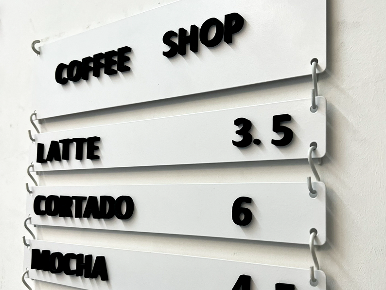 Perfect for restaurants and cafes, this wall-mounted magnetic menu can be blank or  printed, providing a stylish way to display your food and beverage options.

